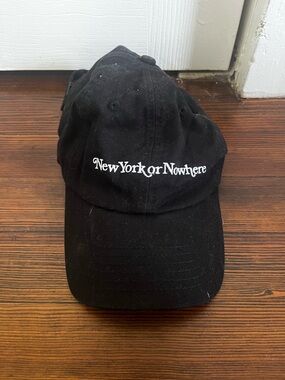New York or Nowhere Black Cotton Baseball Cap